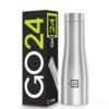 Go24 pexpo Monaco 750 ISI Certified Stainless Steel Sports/Fridge Water Bottle with Steel Cap – 700ml, Silver | Eco Friendly | BPA Free | Water Bottle for Office, Gym, School, Yoga, Trekking