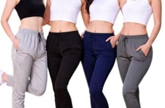 Shiv Textiles Women’s Polyester Solid Trackpant (Pack of 4 Track Pant) (BL-BU-D-G-S) Black