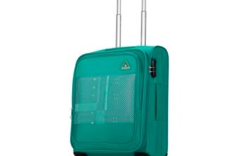 Aristocrat Duralite Soft Case Cabin (Small) 8-Wheel Trolley Bag, Teal Blue | Zipper Expander, Front Pocket, Durable Polyester Case, Combination Lock, Compact Travel Luggage, 3-Year Global Warranty