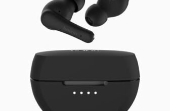 Belkin Soundform Rhythm True Wireless Earbuds with Built-in Mic, 2-Device Connection, 28H Battery Life, IPX5 Water Resistance – Bluetooth Earphones for iPhone, Ipad, Galaxy, Pixel, & More – White