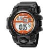 SKMEI Sport Wrist Watches for Men Digital Display Orange-White Dial ABS::TPU Men’s TPU Black Color Stylish Band Water-Resistant & Scratch-Resistant-2245