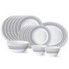 Larah by Borosil Ocean Fluted Series Opalware Dinner Set | 21 Pieces for Family of 6 | Microwave & Dishwasher Safe | Bone-Ash Free | Crockery Set for Dining & Gifting | Plates & Bowls | White
