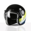 TVS Cruisetown Open Face Helmet | Half Face Helmet for Riders | ISI & DOT Certified | Premium Protection for Men & Women | Comfortable, Durable & Lightweight Design with Visor (Black & Lime/M)