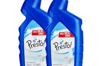 Amazon Brand – Presto! Disinfectant Toilet Cleaner, Original | 2 Litre | 1 L X 2 Packs | Kills 99.9% Germs | Removes Tough Stains | Provides Long Lasting Freshness