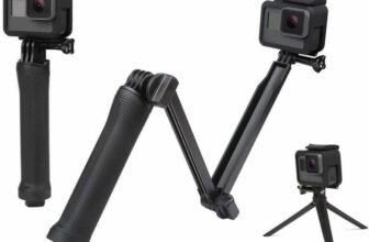 sounce 3Way Monopod Grip Tripod Foldable Selfie Stick,Stabilizer Mount Holder for GoPro Monopod(Black, Supports Up to 1000 g)