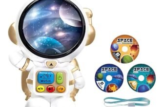 Crackles Astronaut Educational Toy with Light & Sound – 3 Learning Discs: Story, Music & Animals/Fruits – Space-Themed Talking Toy for Kids – Hanging Gift for Boys & Girls (Multicolor)
