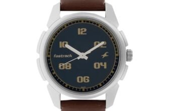 Fastrack Quartz Analog Blue Dial Brown Leather Strap Watch for Guys – NS3124SL02