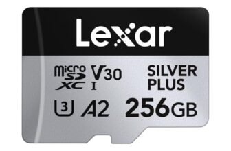 Lexar 256GB Professional Silver Plus Micro SD Card with Adapter, UHS-I, C10, U3, V30, Full HD & 4K, 205MB/s Read, 150MB/s Write, microSDXC Memory Card for Videographers, Gamers