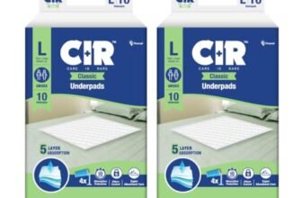CIR Classic Underpads for Adults Large Size 60 x 90 cm, Disposable Bed Pads for Patients & Elderly, Up to 10 Hours Absorption, Super Soft Polymer Absorbent Sheet for Bed Protection (Pack of 2)