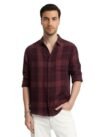 Yellow Dash Mens Casual N Formal Single Pocket Check Shirt | Maroon | M