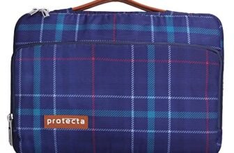 Protecta Oscar Waterproof 13 Inch Laptop Bag for Men & Women Ideal for Office & College Compatible with MacBook Air M1 A2337 and MacBook Pro A2338 & Other Slim 13″ Laptops – (Plaid Print)