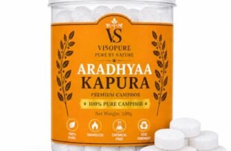 Visopure | Aradhyaa Camphor Tablet 100g Jar – Pack of 1 | 100% Pure | for Puja, Festivals & Other Religious Ritual | No Dangerous Chemicals | Leaves No Residue Or Ash