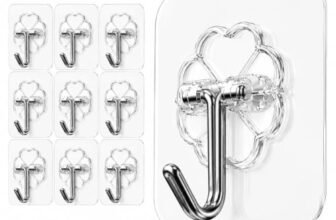 HOMOKIT 10 Pcs Self Adhesive Wall Hooks for Hanging, Heavy Duty Sticky Hooks for Wall, No Drill Wall Hanging Hooks for Home, Kitchen, Bathroom & Office, Hooks for Wall Heavy Items