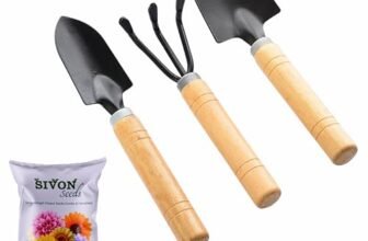 SIVON Gardening Tools Kit-4 Pcs (Cultivator, Small Trowel, Big Trowel,Flower Seeds Packet)|Mini Gardening Tools | Home Gardening Tool Set