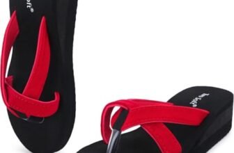 TWOSOFT Women Flip Flops (Red, 7)