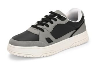 Centrino Women Sneaker | Cushioned Insole for Comfort | Stylish Lace-Up Design | Perfect for Casual Outfit for Girls 9252-4 Black-Grey