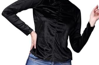 POPWINGS Casual Solid Velvet Halter Neck Full Sleeves Top for Women || Stylish Western Latest Party Top