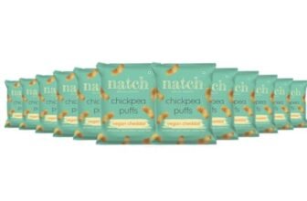 Natch Chickpea Protein Puffs, Healthy Snacks, Rich in Fiber, Not Fried Not Baked Gluten Free, Vegan, Trans Fat Free, Vegan Cheddar, 20g each (Pack of 12)
