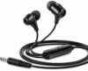 Trendy Multimedia Wired Earphones with Mic, 10mm Super Bass Driver, 3.5mm AUX Jack, Noise Cancellation, in-Line Volume Control, Compatible with Laptops, PCs, Tablets and Smartphones, Black