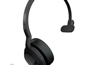 Jabra Evolve2 55 – Link390c MS Mono Wireless Headphones with Air Comfort Technology, Noise Cancelling Microphones and Active Noise Cancelling – Black
