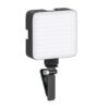 Amazon Basics Camera Video Light with Clip and 3 Cold Shoe Connector | 120 Led Beads | Dimmable & Rechargeable Battery | Useful for Photography, Live Streaming, Makeup, Video Meeting (Black)
