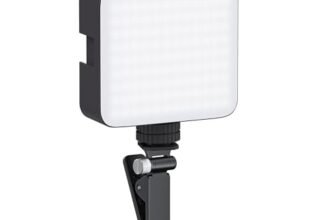 Amazon Basics Camera Video Light with Clip and 3 Cold Shoe Connector | 120 Led Beads | Dimmable & Rechargeable Battery | Useful for Photography, Live Streaming, Makeup, Video Meeting (Black)