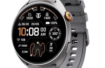 Titan Celestor 2.0 Smartwatch with 1.43″ inch AMOLED Display, Dual Band GPS, ABC, Offline Maps, 5 ATM, Training Load & Readiness, Running Courses, Offline Music, TitanQ, Hybrid Strap​ – Star Dust