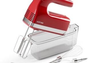 Cüraa Hand Mixer | 300 Watts | 5 Speed Control with Turbo Mode | Egg Beater Electric with Whisk & Dough Hooks | Handheld Mixer for Cake, Cream, Dough, Buttermilk & Whipping | Black