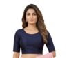 PAARTH ENTERPRISE Readymade Women Blouse Round Neck Half Sleeve Blouse (FA1-1002-Nevy-36)