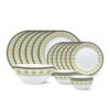 Larah by Borosil Amber Kohinoor Series Opalware Dinner Set | 19 Pcs for Family of 6 | Microwave & Dishwasher Safe | Bone-Ash Free | Crockery Set for Dining & Gifting | Plates & Bowls | White