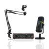 Audio Array RGB Podcast Bundle | Dynamic RGB USB/XLR Mic with 24-Bit/192kHz Audio Interface & Boom Arm | AI Noise Cancelling, Plug & Play Kit for Streaming, Podcasting, Gaming & Recording – PB-07