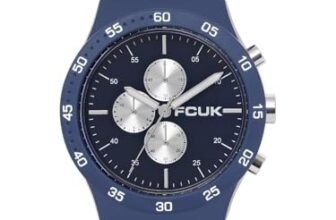 FCUK METROME FW25 Unisex Analog Watch, 39mm Blue Silicone Strap, Matt Blue Dial – FC199U
