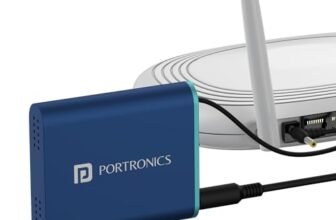 Portronics Power Plus Advanced Mini Router UPS for 12V DC WiFi Router Broadband Modem, Router UPS Power Backup During Power Cuts, Discharge Protection, Portable UPS(Blue)