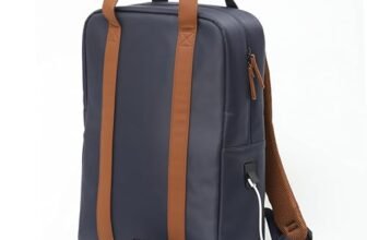 Hoi Polloi Stanly Laptop Backpack, Office Work Bag for Men & Women, Up to 16 Inch Laptop, Water Resistant Nylon & PU, Business Travel Backpack with 13 Inch Tablet Compartment, 13.8L