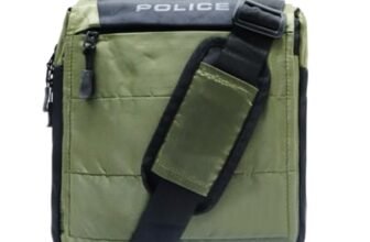 Police Unisex Hedge premium Crossbody Bag | Durable Nylon Sling Bag for Men & Women | Adjustable Strap | Army Green & Black
