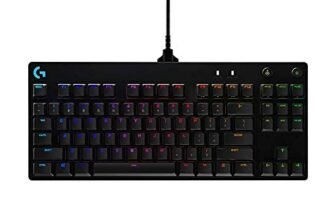 Logitech G PRO Mechanical Gaming Keyboard, Ultra Portable Tenkeyless Design, Detachable Micro USB Cable, 16.8 Million Color LIGHTSYNC RGB Backlit Keys,Black