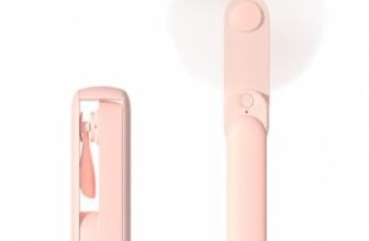 ARCTICOOL Portable Handheld Fan | 2-in-1 Foldable Mini Fan | USB Rechargeable | 8-15 Hours Battery | Lightweight & Safe for Home, Office, Travel & Outdoor (Pink)