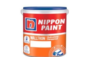 Nippon Paint Walltron Hydroshield Dampproof Heat Reduction Solar Reflective Surface Cooling Terrace Waterproofing Coating (White, 1 L)