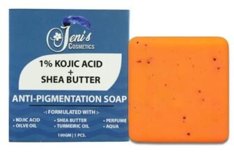 1% Kojic Acid Scrub Treatment Soap (1 Pcs) with Alpha Arbutin, Lactic Acid & Niacinamide | For Pigmentation, Dark Spots, Tan Removal & Brightens Underarms | Unisex Whitening Soap – 100g