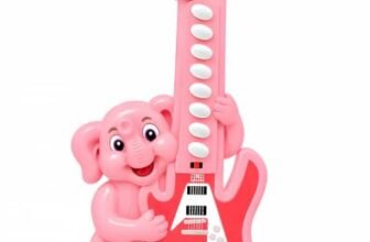 Mommers Kidi Star Rockstar Press and Play Musical Guitar Toy with 8 Keys (1-3Year Old) I Toddlers Babies Girls, Boys I 2-in-1 Piano Combined I Montessori Musical Toy for Fast and Fun Learning for Kids