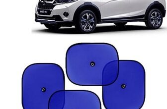 KINGSWAY Car Window Curtain Sticky Sun Shades Compatible with Honda WRV, (Year 2017-2019), Universal Fit Sunshades for Side Window, Rear Window, Blue Color, 4 Pieces