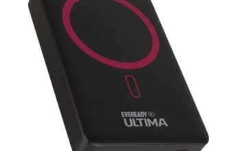 Eveready Ultima MagSafe Compatible Wireless Power Bank PB32, 10,000mAh, 15W Wireless & 22W Wired Fast Charging, Strong Magnetic Attachment, Compatible with iPhone 12 & Above, Android & Qi Devices