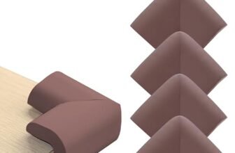 Baby Safety Corner Protector, Baby Proofing Edge & Corner Guards L-Shaped Foam Acrylic Protector for Furniture Table Glass Corner Guards for Sharp Edges-(4 Pcs)(Brown)
