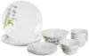 Borosil Fluted Lavender Dinner Set, 25-Pieces, White