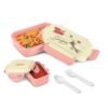 MILTON Candy Tiffin (Tom & Jerry) Lunch Box for Kids Boys & Girls with Leak-Proof Inner Container| Food Grade,BPA Free,Compact & Durable Snacks Box for Kids I Plastic Spoon & Fork, 520 ml, Pink