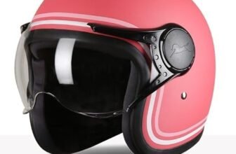 TVS MissFit Women’s Open Face Helmet | Lightweight Shell | Pastel Colors Designed Exclusively for Women | Extreme Comfort Fit for Girls | Clear Visor | DOT & ISI Certified (Cherry/S)