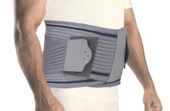 AGARO Contoured LS Belt Lower Back Pain Relief, Contoured Lumbar Sacral Belt, Lower Back Pain Osteoporosis Slip Disc Care For Women & Men, Grey, XXL