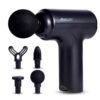 Boldfit Massage Gun for Pain Relief Full Body Deep Tissue Muscle Massager with 4 Pro Heads, 6 Speed Levels & Type-C Charging with 3000mAh Battery for Gym & Home BoldGun CompactX Mini, Black