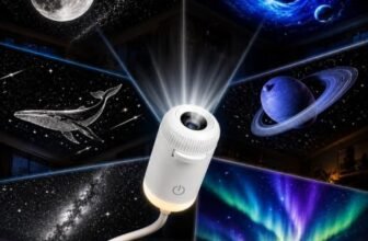 Desidiya 2-in-1 Galaxy Projector Night Light, USB Portable Starry Sky Night Light Projector for Bedroom, Mini LED Nightlight Wall Lamp for Kids & Adults, Dreamy Ceiling Decor (6-Slide)