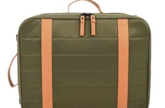Hoi Polloi DWYT Convertible Laptop Messenger Bag, 16 Inch Laptop Bag for Men & Women, Office Work Bag, Business Travel Backpack, Water Resistant Nylon & PU, 11.7L